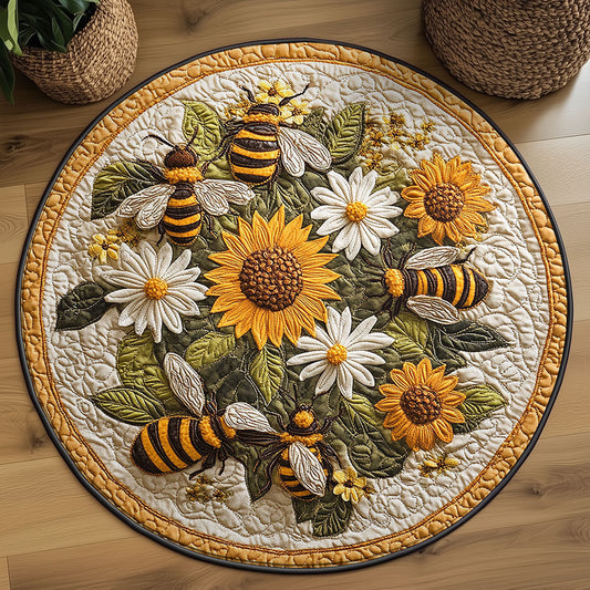 Buzzing Garden WY2203033CL Quilted Round Mat