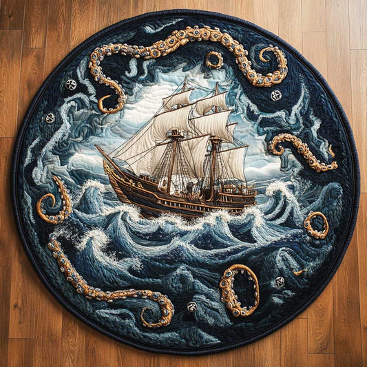 Vintage Ship Legends WN0805098CL Quilted Round Mat