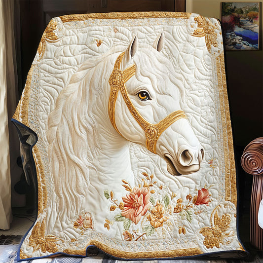 Glorious White Horse WY2001082CL Quilt