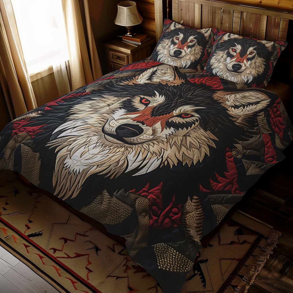 Native American Wolf WJ2310025CL Duvet Cover Set