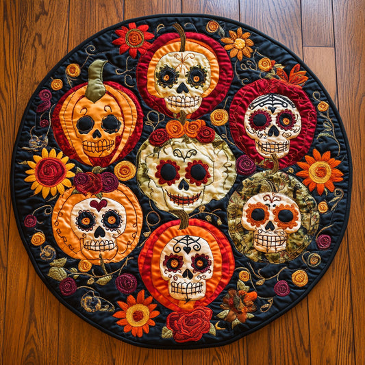 Magic Skull Garden WN1108043CL Quilted Round Mat