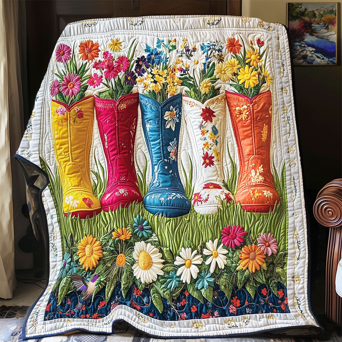 Flower Boots WY2612012CL Quilt