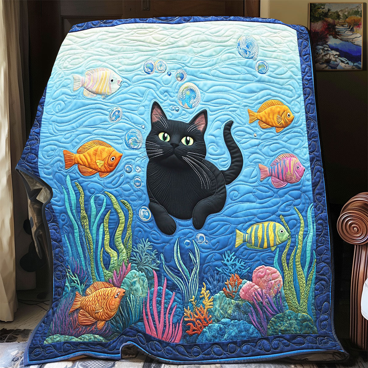 Aqua Cat Chronicles WP2003004CL Quilt