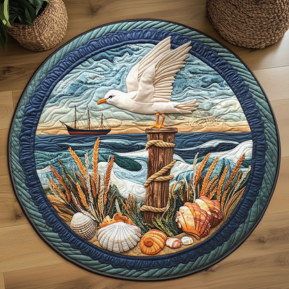 Seagull Shells WY2203085CL Quilted Round Mat