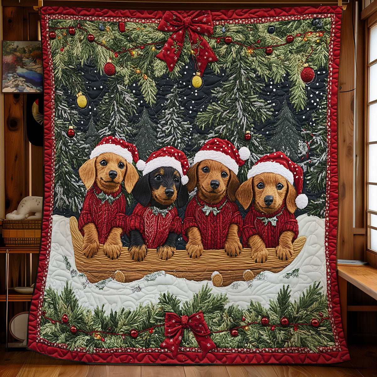 Christmas Dachshund CW1211005CL Quilt