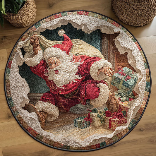 Santa Gift WN2609045CL Quilted Round Mat