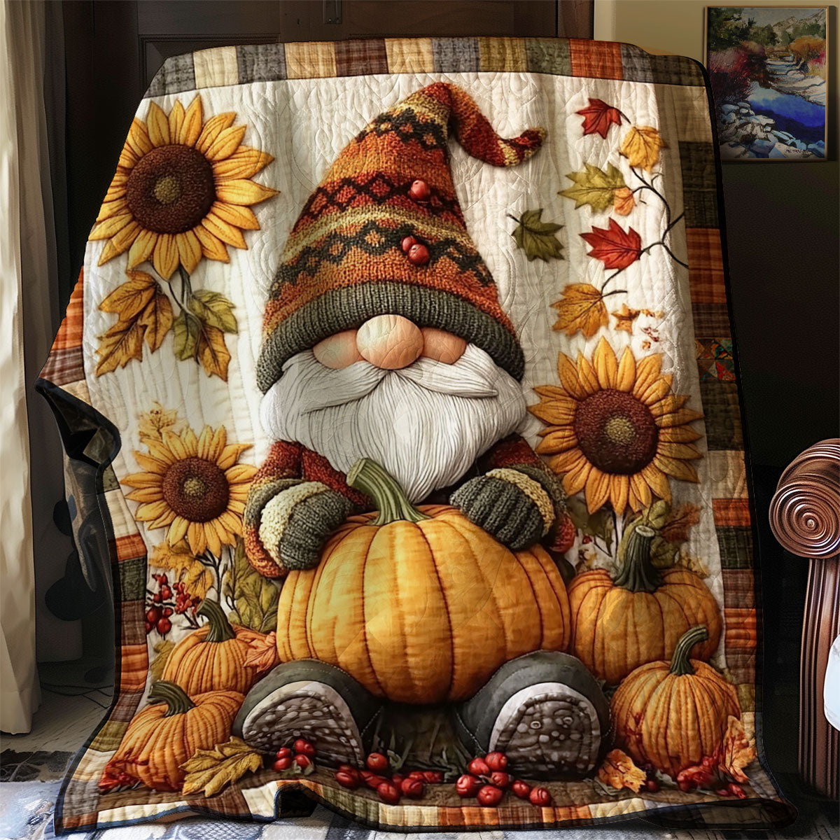 Gnome’s Pumpkin Haven WJ2512009CL Quilt