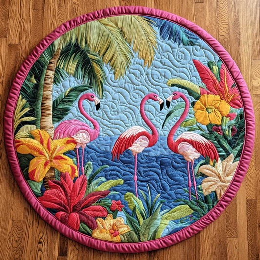 Flamingo Fiesta WN1803040CL Quilted Round Mat