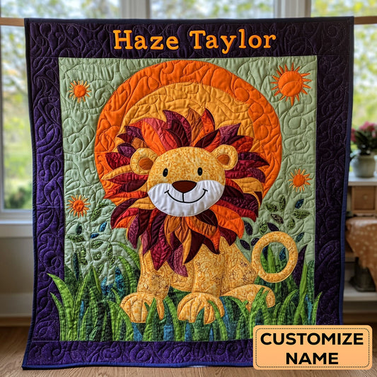 Lion Roar WN1807068CL Personalized Baby Quilt