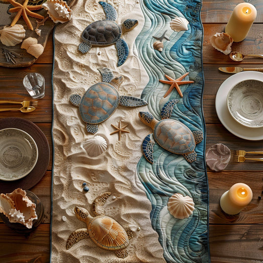 Sea Turtle CW2904043CL Quilted Table Runner