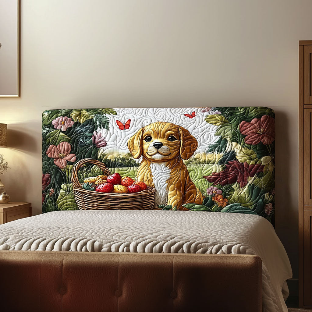 Dog In The Garden QA2212011CL Quilted Headboard Slipcover