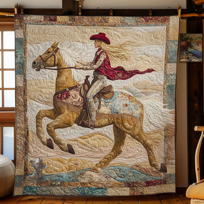 Festive Saddle Horse Cowgirl WN2911041CL Quilt