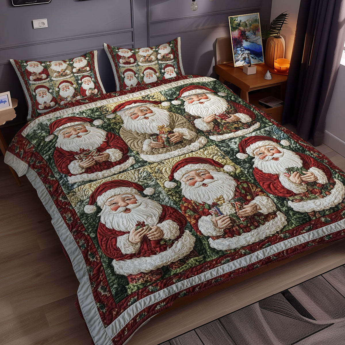 Santa Claus Patchwork WX2311089CL Duvet Cover Set