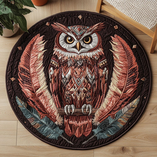 Tribal Feather CW1306049CL Quilted Round Mat