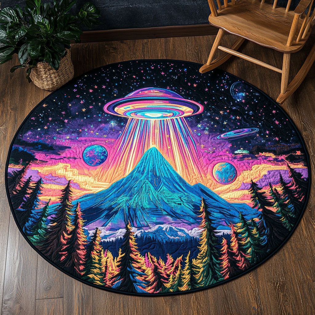 Sci-fi UFO WJ2203079CL Quilted Round Mat