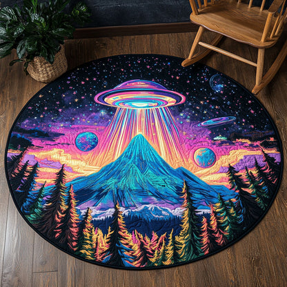 Sci-fi UFO WJ2203079CL Quilted Round Mat