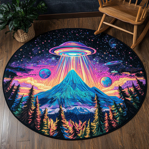 Sci-fi UFO WJ2203079CL Quilted Round Mat