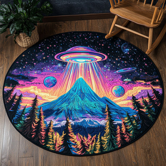 Sci-fi UFO WJ2203079CL Quilted Round Mat
