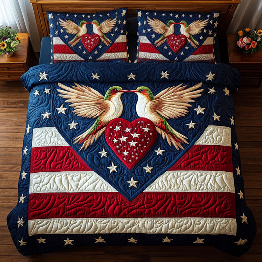 Patriotic Love Hummingbirds WY1408012CL Duvet Cover Set