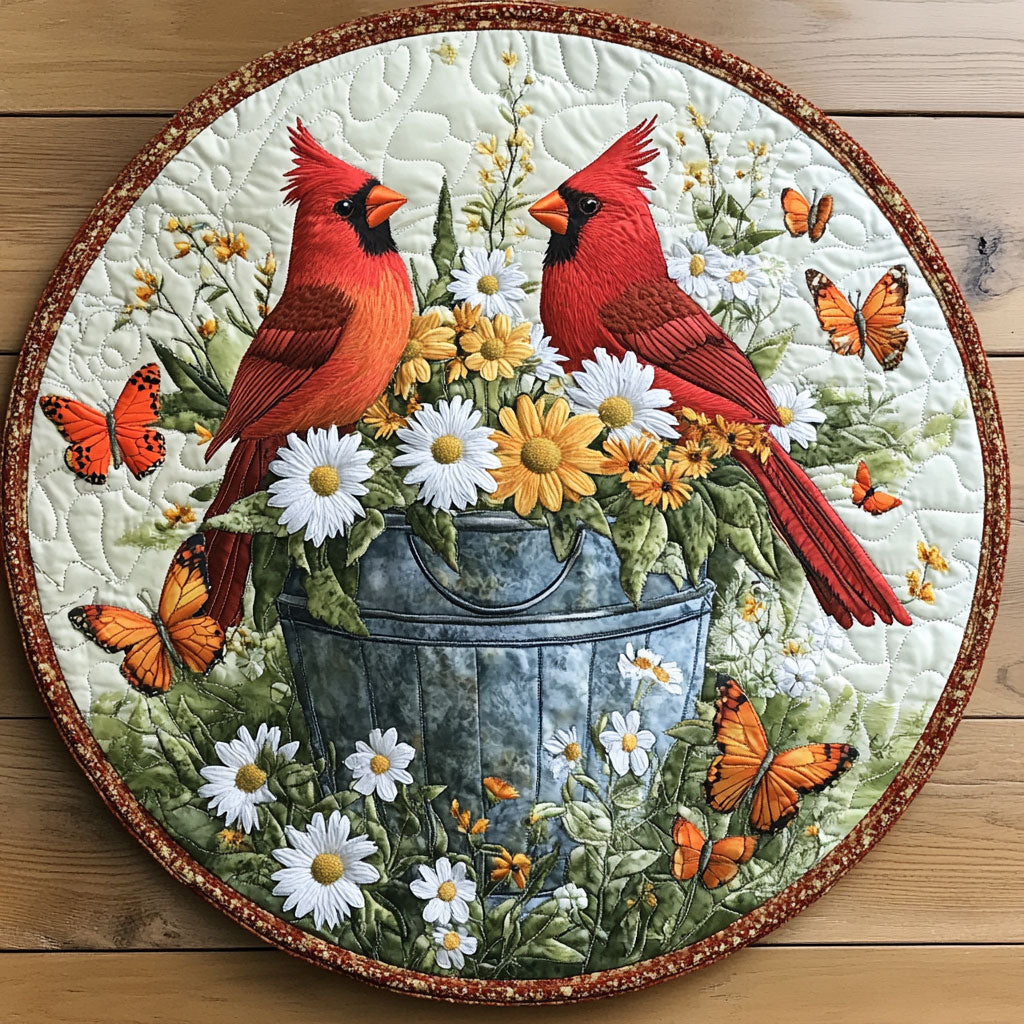 Cardinal Garden CW0306009CL Quilted Round Mat
