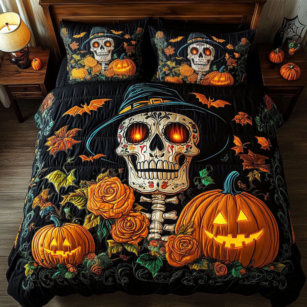 Rose Pumpkin Skeleton WY0807049CL Duvet Cover Set
