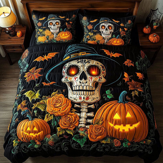 Rose Pumpkin Skeleton WY0807049CL Duvet Cover Set