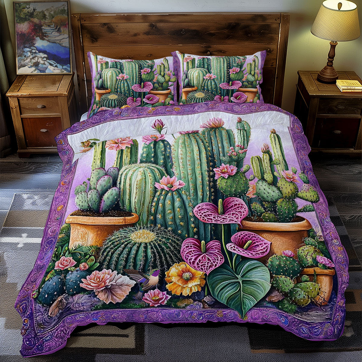 Cactus Flower WY2511048CL Duvet Cover Set