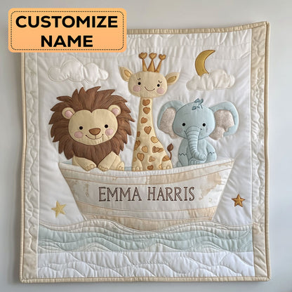 Jungle Friends Hug CW1807013CL Personalized Baby Quilt