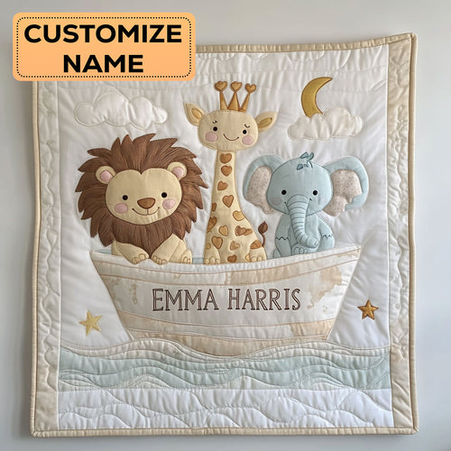 Jungle Friends Hug CW1807013CL Personalized Baby Quilt