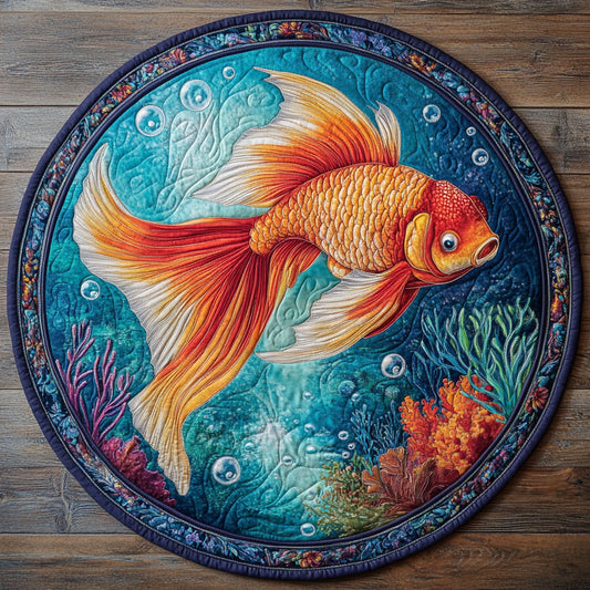 Gold Fish CW2507033CL Quilted Round Mat