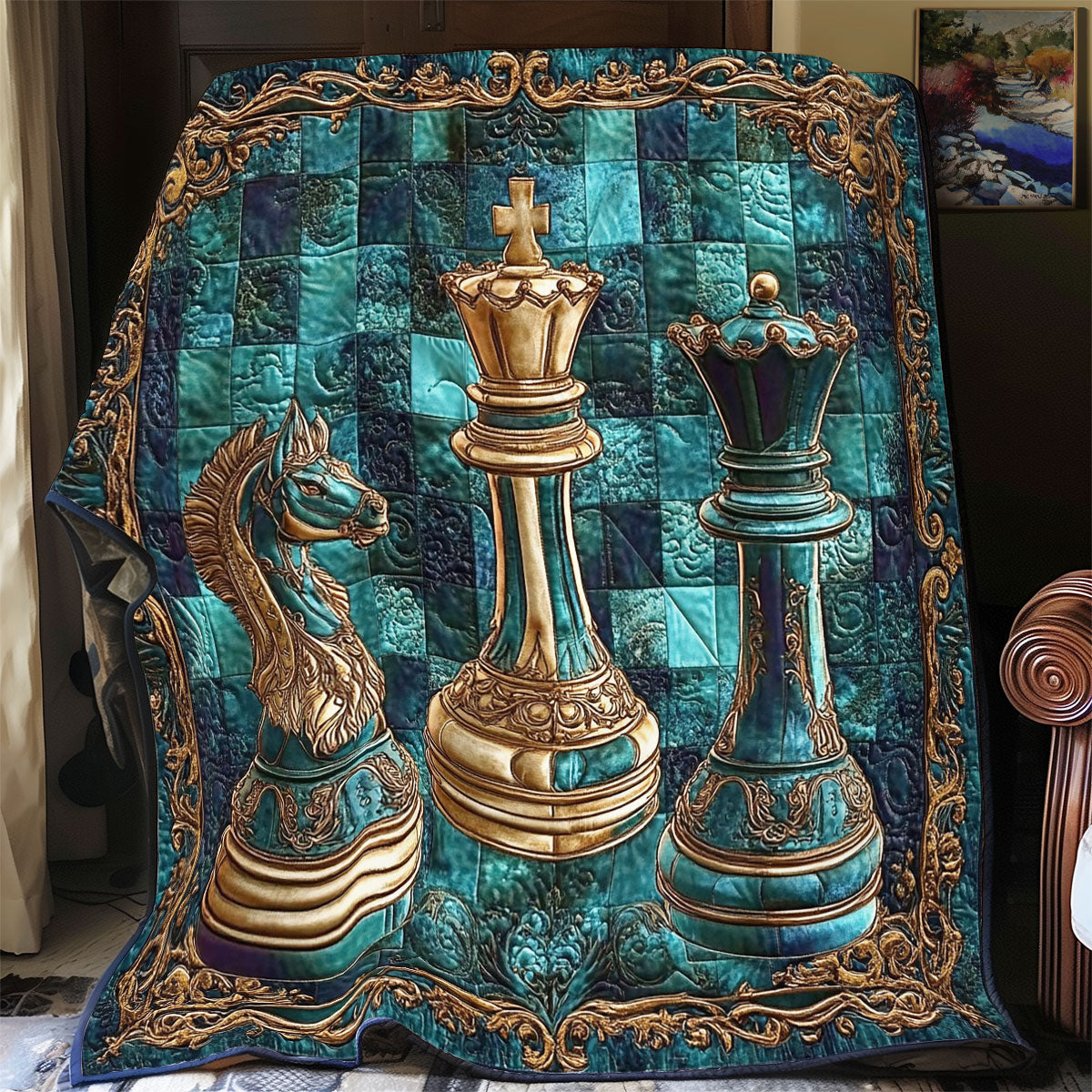 Chess Pieces WY2101046CL Quilt