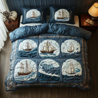 Winter Glow Sailboat WN0809130CL Duvet Cover Set
