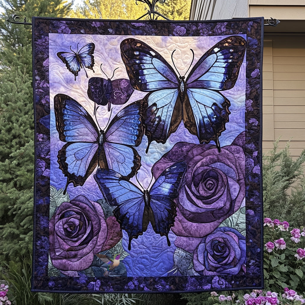 Purple Butterfly WU1810008CL Quilt