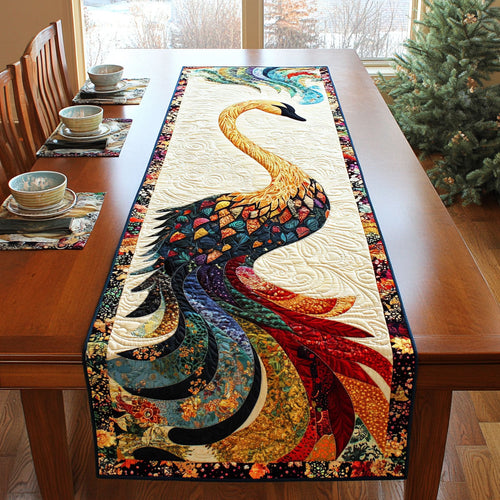 Peacock Parade WJ2310310CL Quilted Table Runner