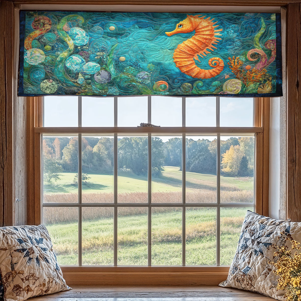 Seahorse Beach WX2205050CL Quilted Valance