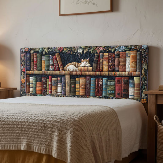 Bookish Kitty CP1212018CL Quilted Headboard Slipcover