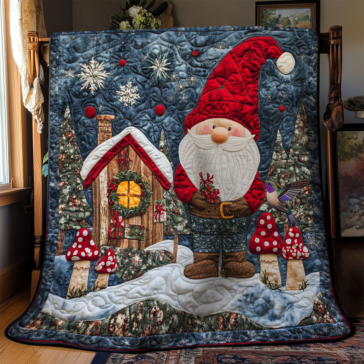 Christmas Forest Gnome WN0512058CL Quilt