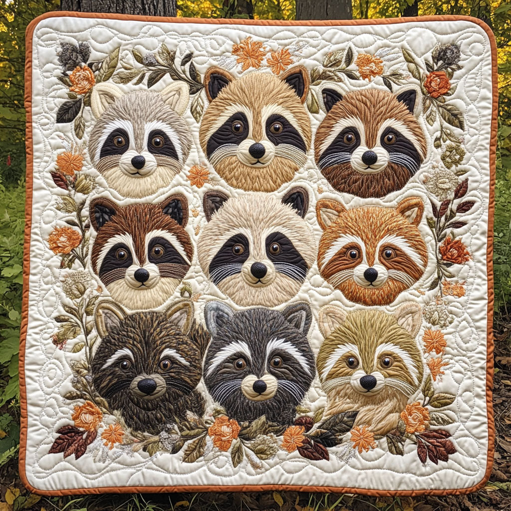 Cute Raccoon Family WY2702050CL Quilt