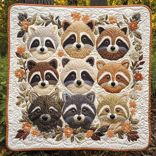 Cute Raccoon Family WY2702050CL Quilt