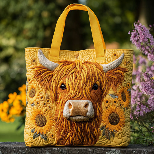 Golden Cow Sunflower CW3009011CL Quilted Tote Bag