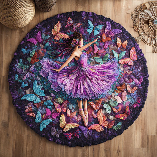 Butterfly Ballerina WY2805029CL Quilted Round Mat
