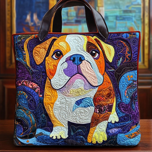 Patchwork Bulldog XR2309013CL Quilted Tote Bag