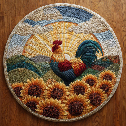 Rooster Country Dawn CW0810013CL Quilted Round Mat