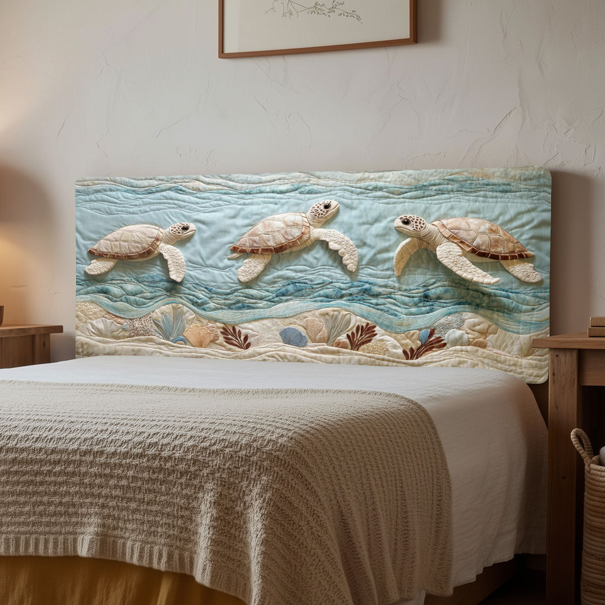 Ocean Turtle Glow CW1312013CL Quilted Headboard Slipcover