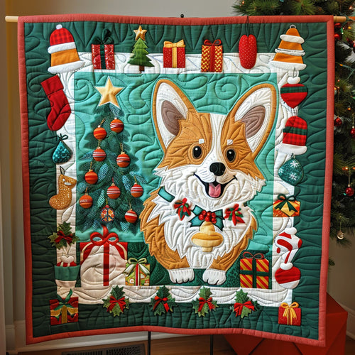 Christmas Corgi WJ1810012CL Quilt