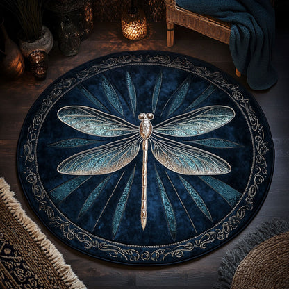 Ocean Mist Dragonfly WN1408077CL Quilted Round Mat