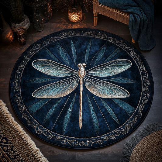 Ocean Mist Dragonfly WN1408077CL Quilted Round Mat