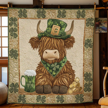 Highland Cow and Shamrocks WN2712031CL Quilt