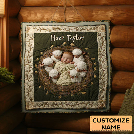 Lamb Nest WN2807068CL Personalized Baby Quilt