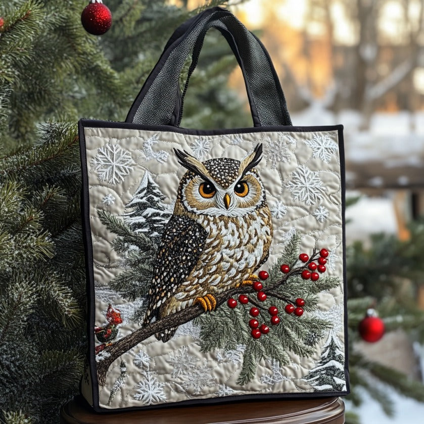 Snowy Owl XR0710011CL Quilted Tote Bag